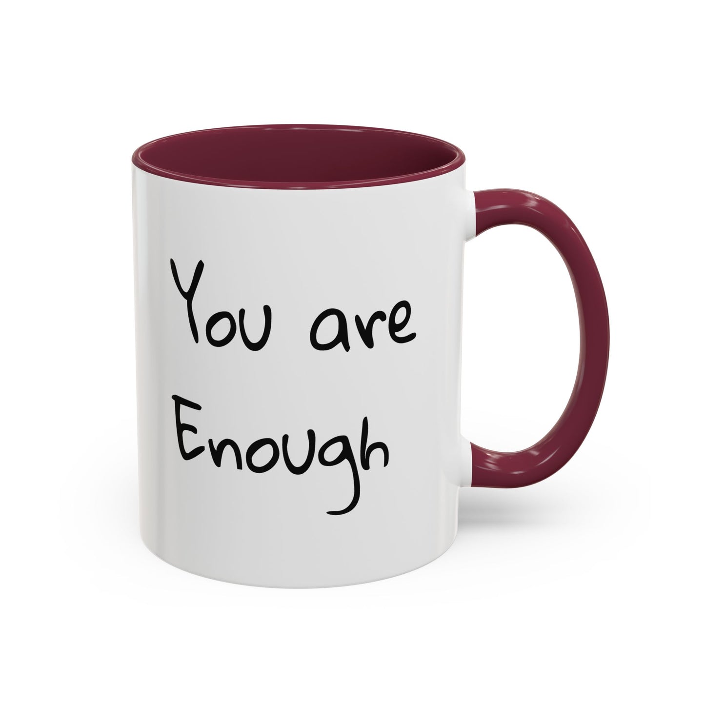 CAT LGBTQ Pride Parade "You are Enough" Coffee Mug — Color Accent 11oz & 15oz - Kitties on Parade!