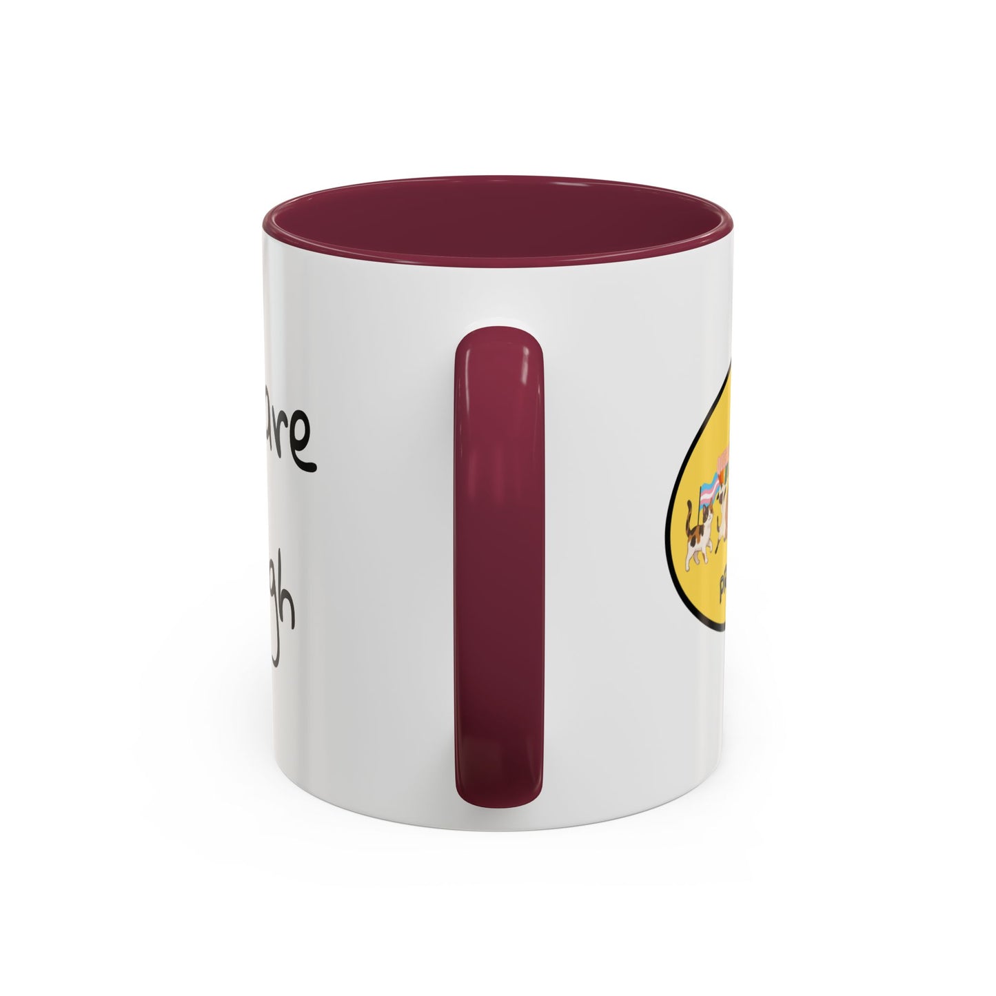 CAT LGBTQ Pride Parade "You are Enough" Coffee Mug — Color Accent 11oz & 15oz - Kitties on Parade!