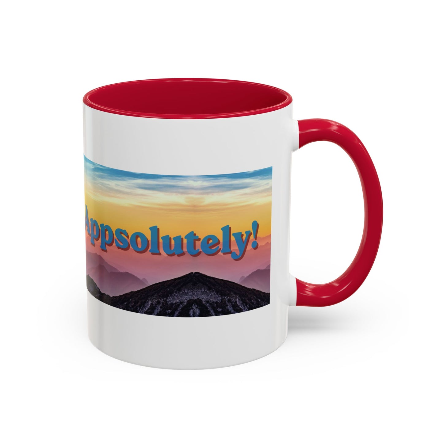 Appalachian Mountain Sunset Mug — "Appalachian? Appsolutely!" Colorful Coffee Cup (11oz/15oz)