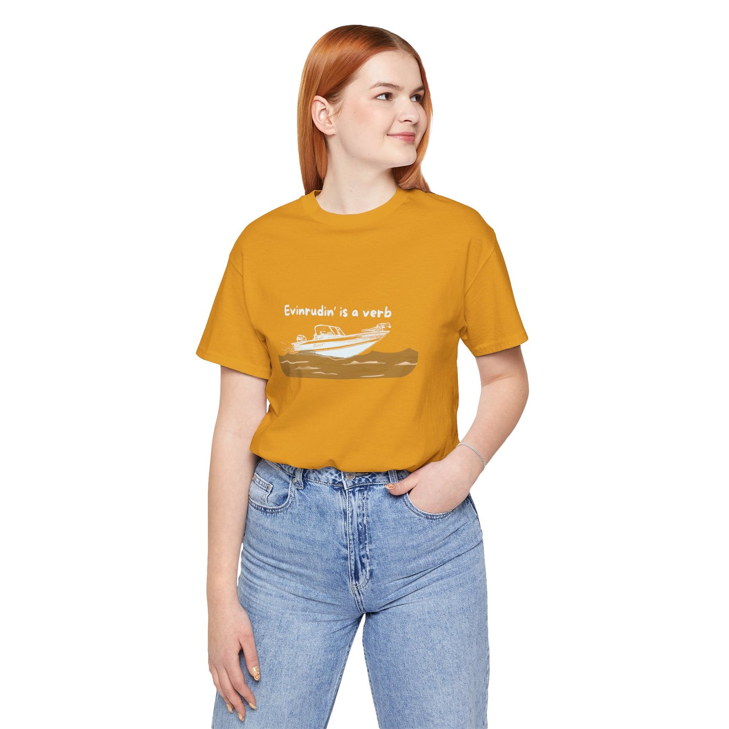Summer Shirt - EVINRUDE Boat T‑Shirt – "Evinrudin' Is a Verb" Retro Motorboat Tee inspired by days on the lake, river, just out on that water