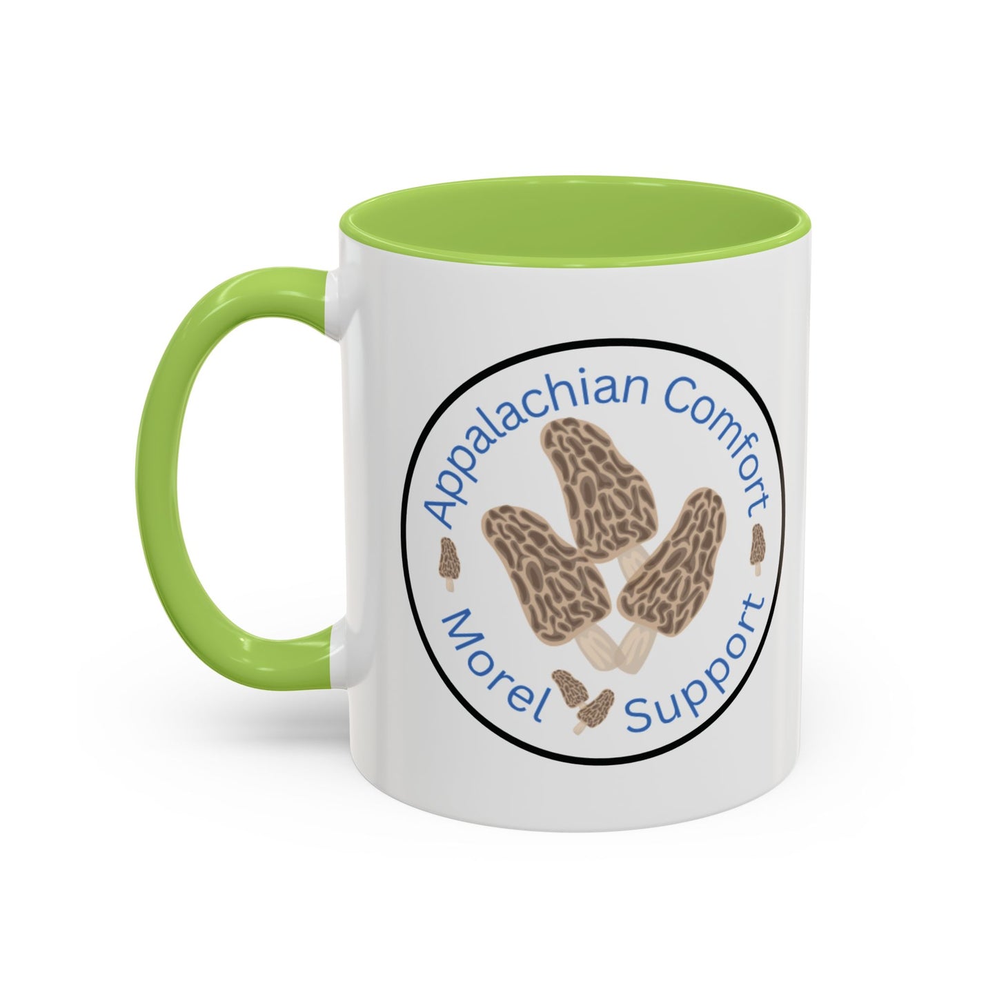 Appalachian Comfort - MOREL Support Coffee Mug, inspired by the tradition of mushroom hunting for the Dry Land Fish in the forests and woods of the Appalachian Mountains - WOMAN OWNED BUSINESS