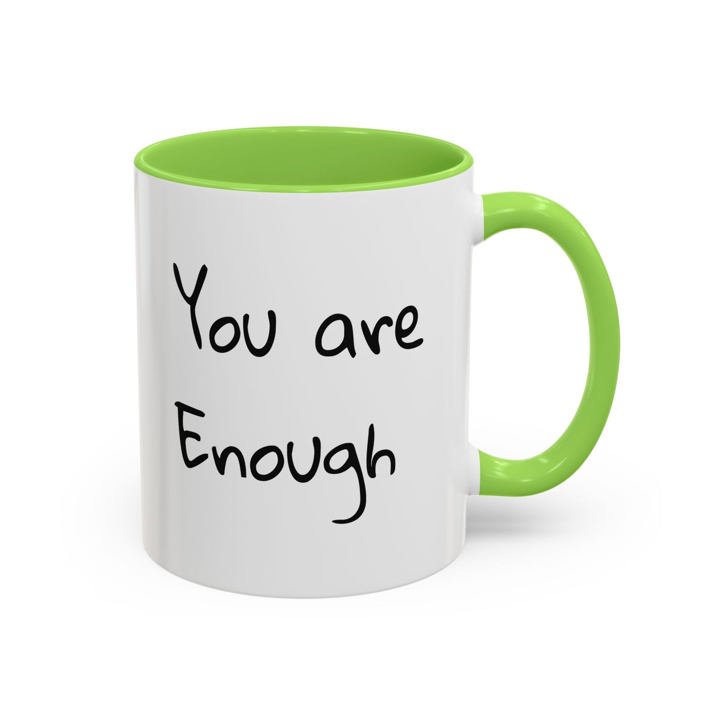 CAT LGBTQ Pride Parade "You are Enough" Coffee Mug — Color Accent 11oz & 15oz - Kitties on Parade!