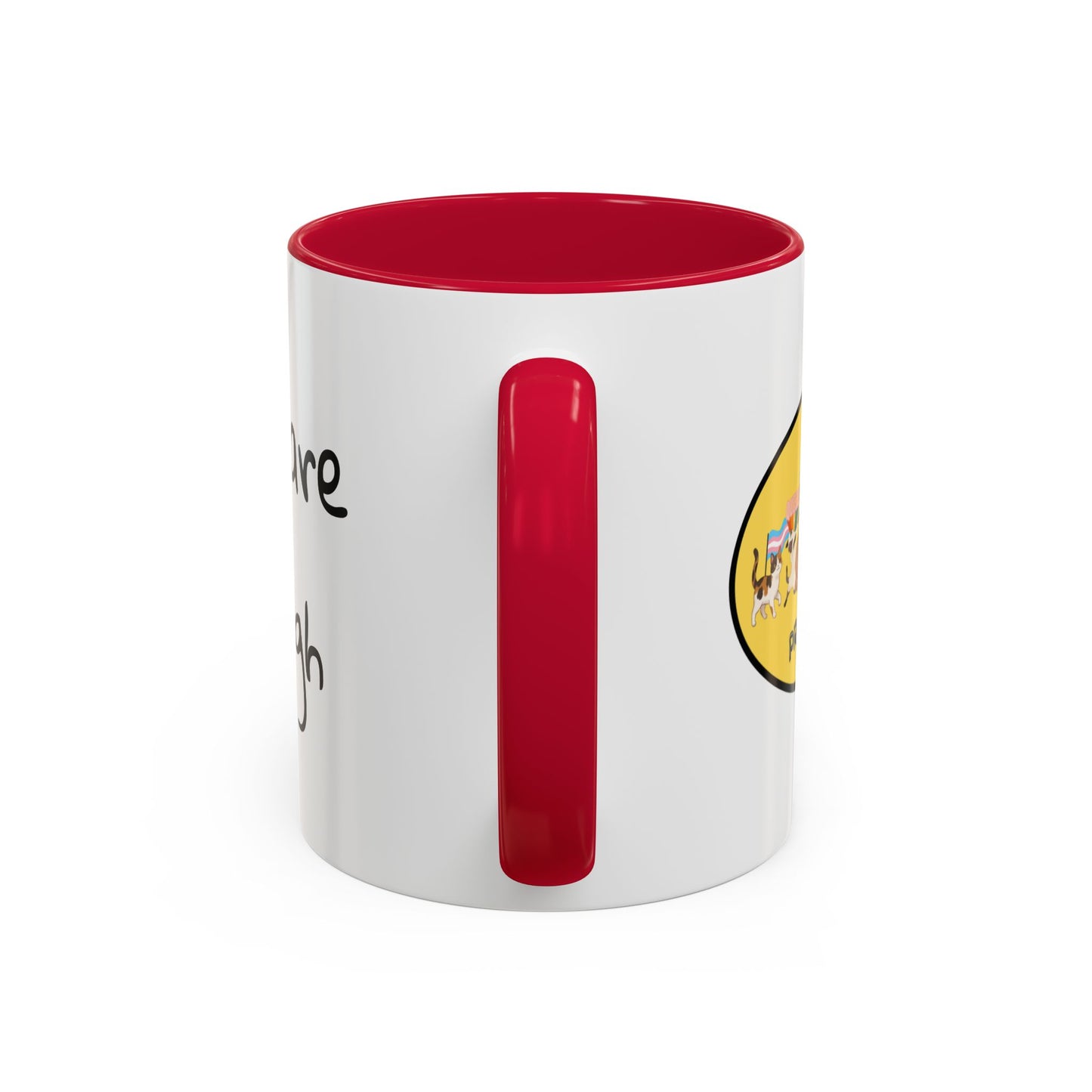 CAT LGBTQ Pride Parade "You are Enough" Coffee Mug — Color Accent 11oz & 15oz - Kitties on Parade!
