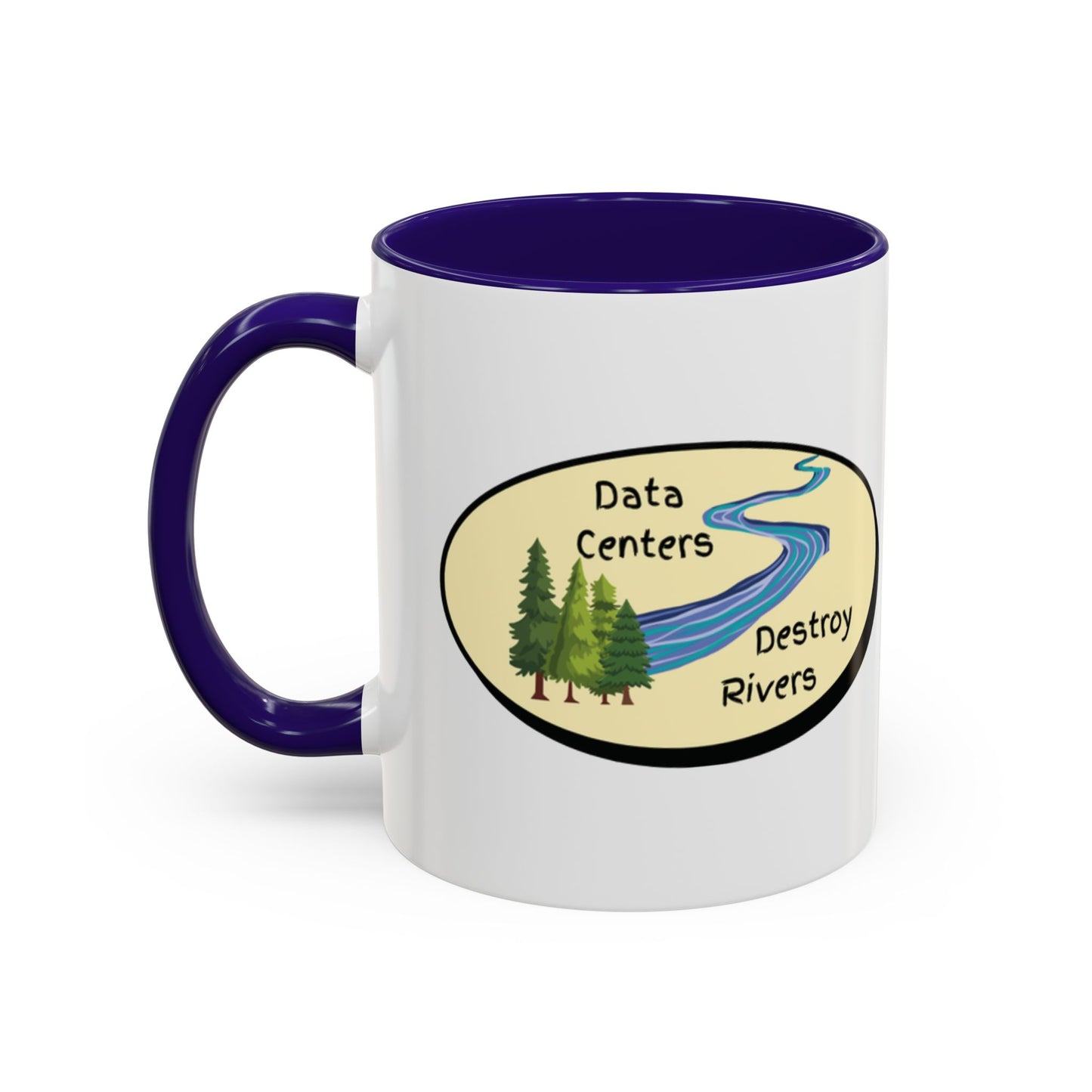 Anti AI Coffee Mug – Funny Novelty 11oz/15oz Color Accent Ceramic Mug