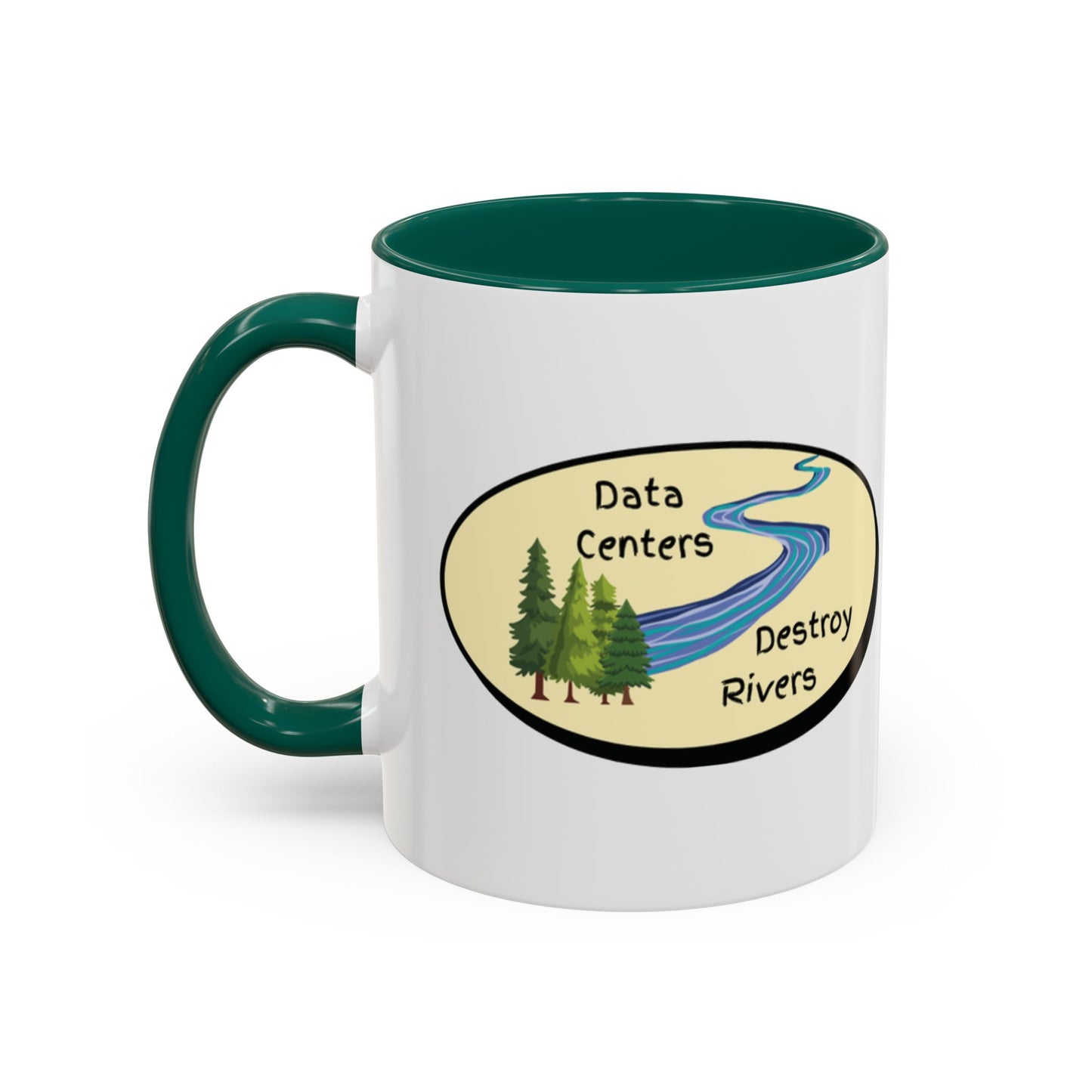 Anti AI Coffee Mug – Funny Novelty 11oz/15oz Color Accent Ceramic Mug