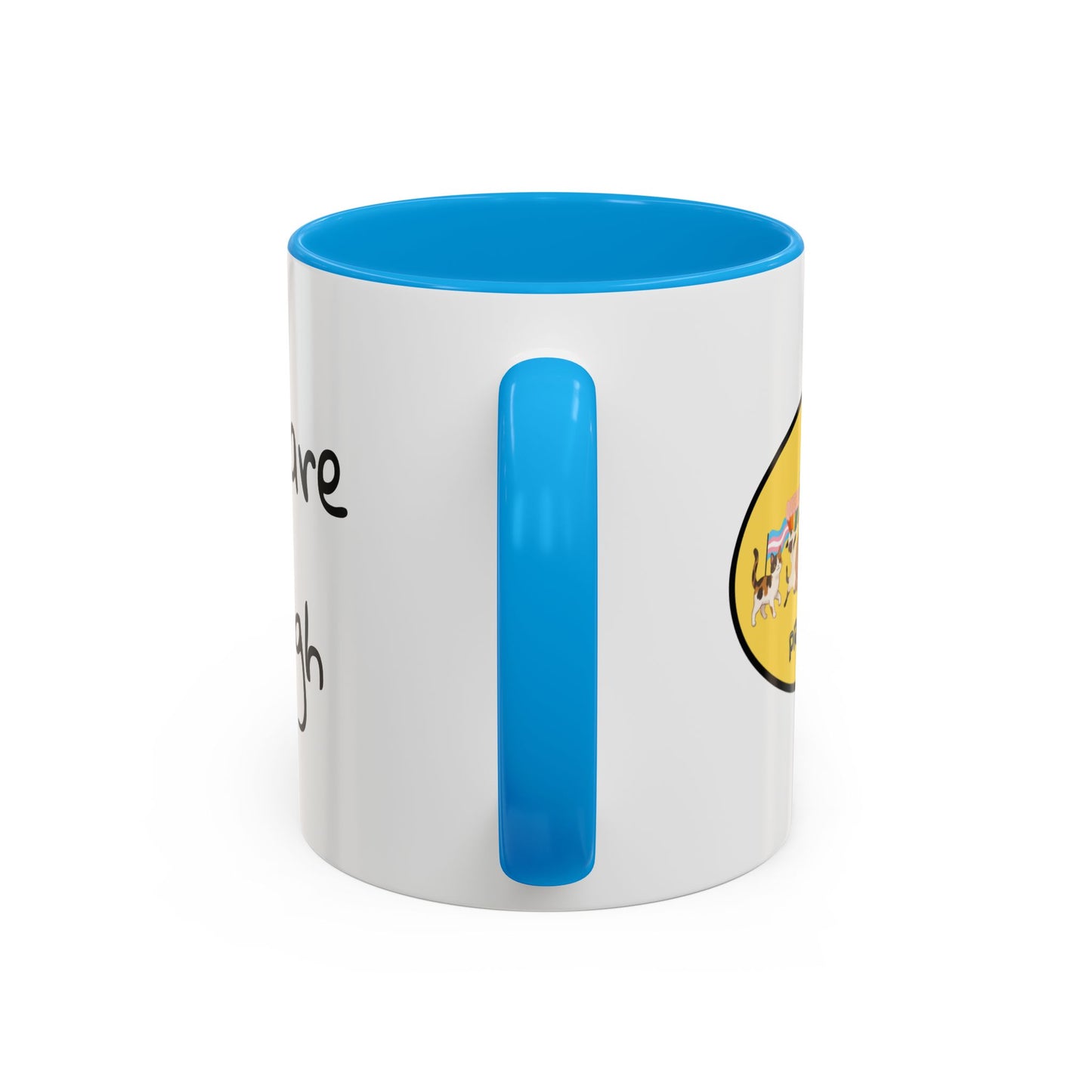 CAT LGBTQ Pride Parade "You are Enough" Coffee Mug — Color Accent 11oz & 15oz - Kitties on Parade!