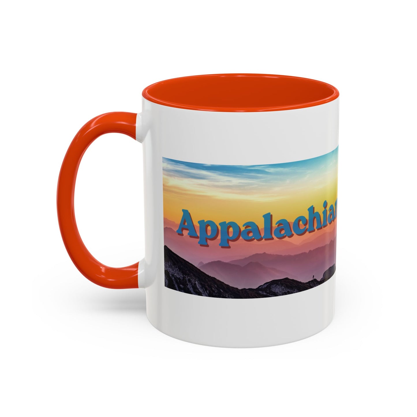 Appalachian Mountain Sunset Mug — "Appalachian? Appsolutely!" Colorful Coffee Cup (11oz/15oz)