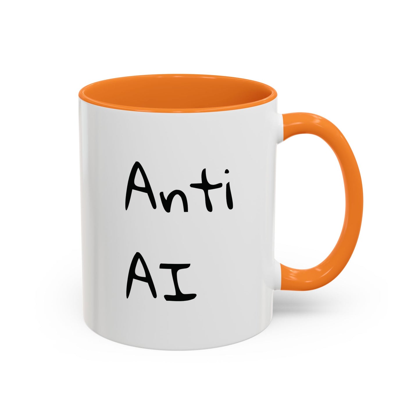 Anti AI Coffee Mug – Funny Novelty 11oz/15oz Color Accent Ceramic Mug