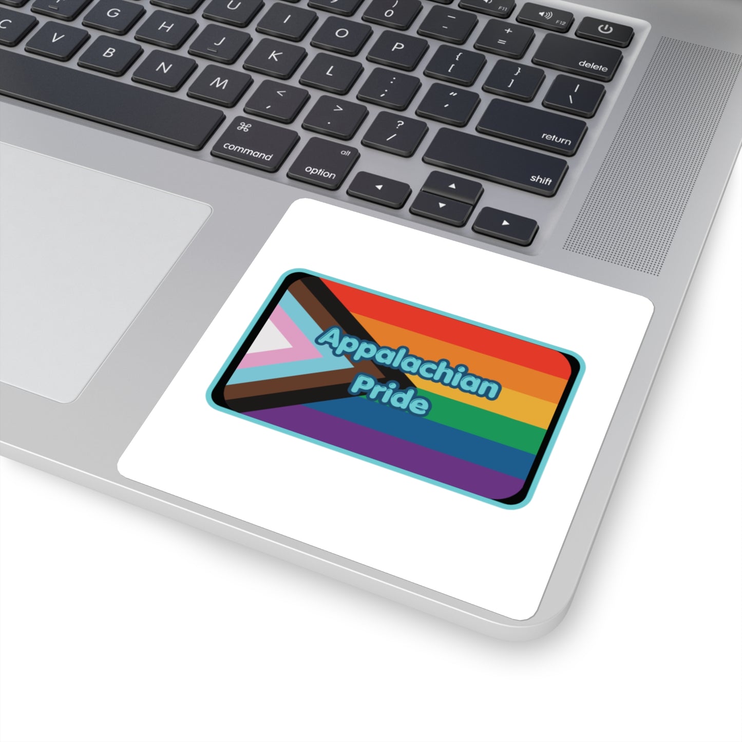 Appalachian Pride Square Sticker — Rainbow LGBTQ+ Inclusive Mountain Pride Decal