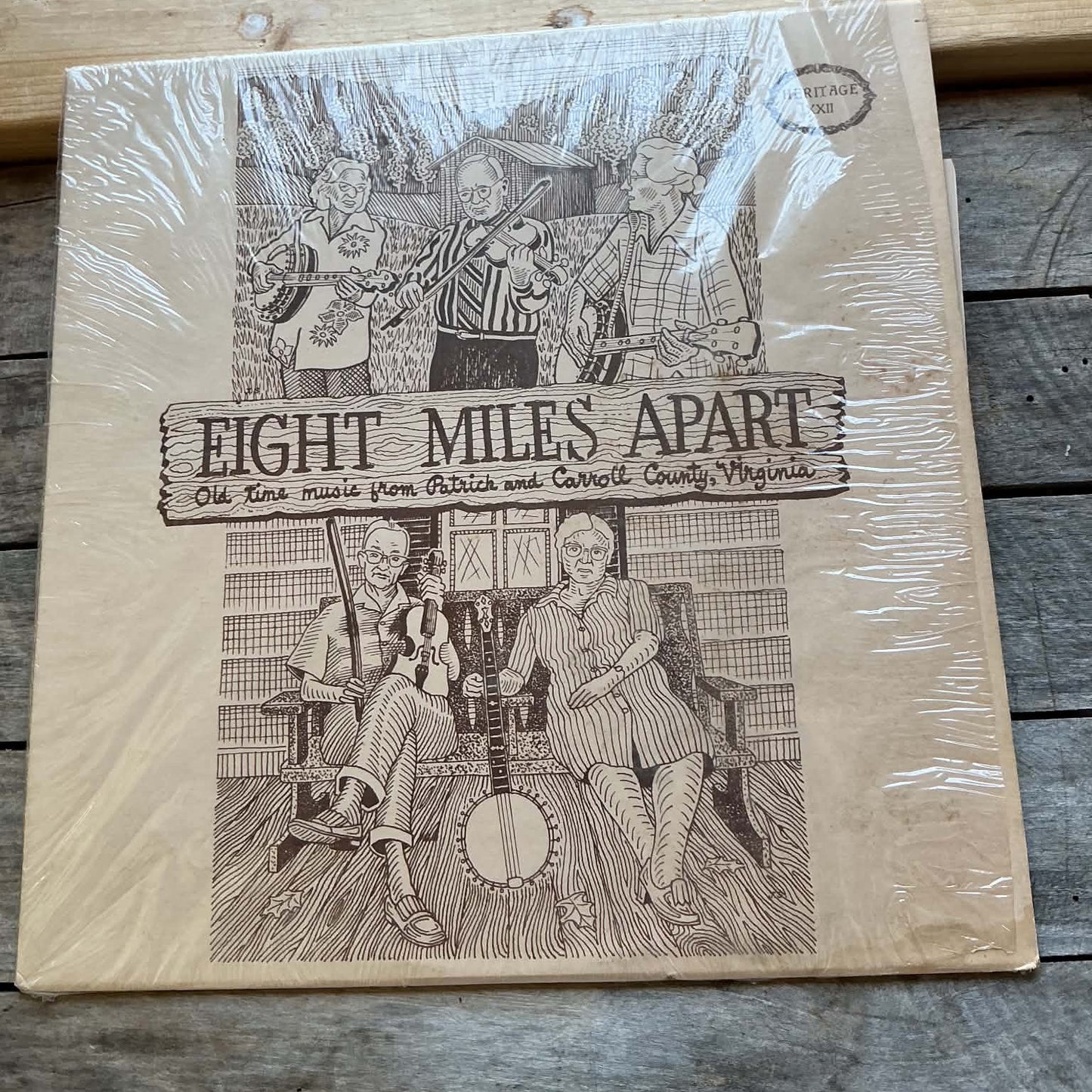 1979 RARE Vinyl Record - Eight Miles Apart: Old Time Music from Patrick & Carroll County, Virginia w/ Kimble & Shelor Families, with liner notes/insert - 1970s bluegrass Old-Time Music