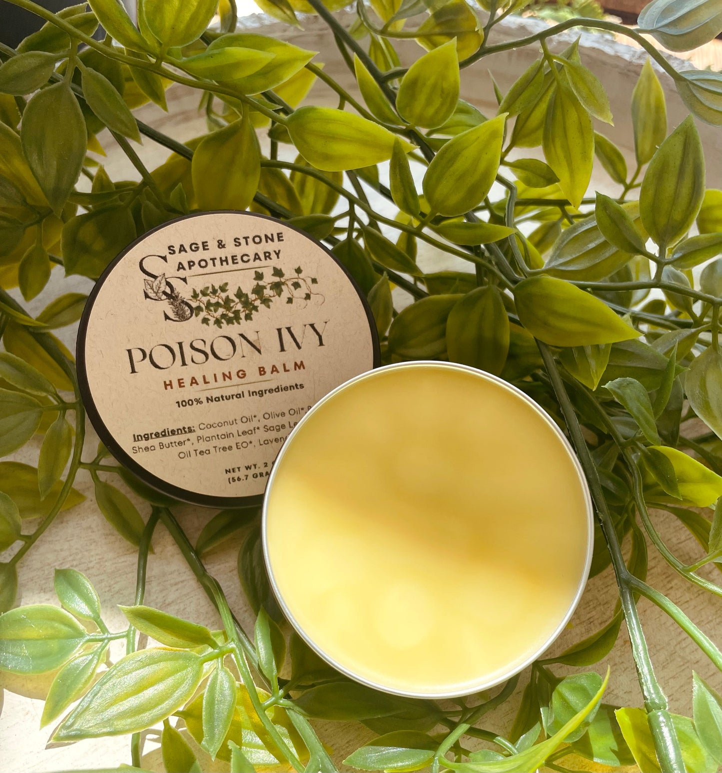 Poison Ivy  Healing Balm with Jewelweed & Nettle - All Natural, coconut oil, shea butter - Woman Owned Business Natural Beauty Care