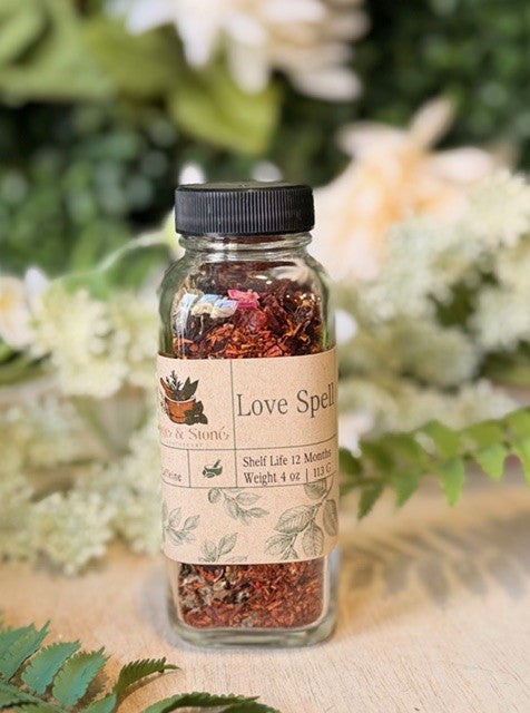 Love Spell Herbal Tea - Promotes Relaxation, Calmness - Natural & Organic Red Raspberry, Elderberries, Cranberry, Hibiscus - Magical Feeling Tea Ritual - LOOSE LEAF TEA