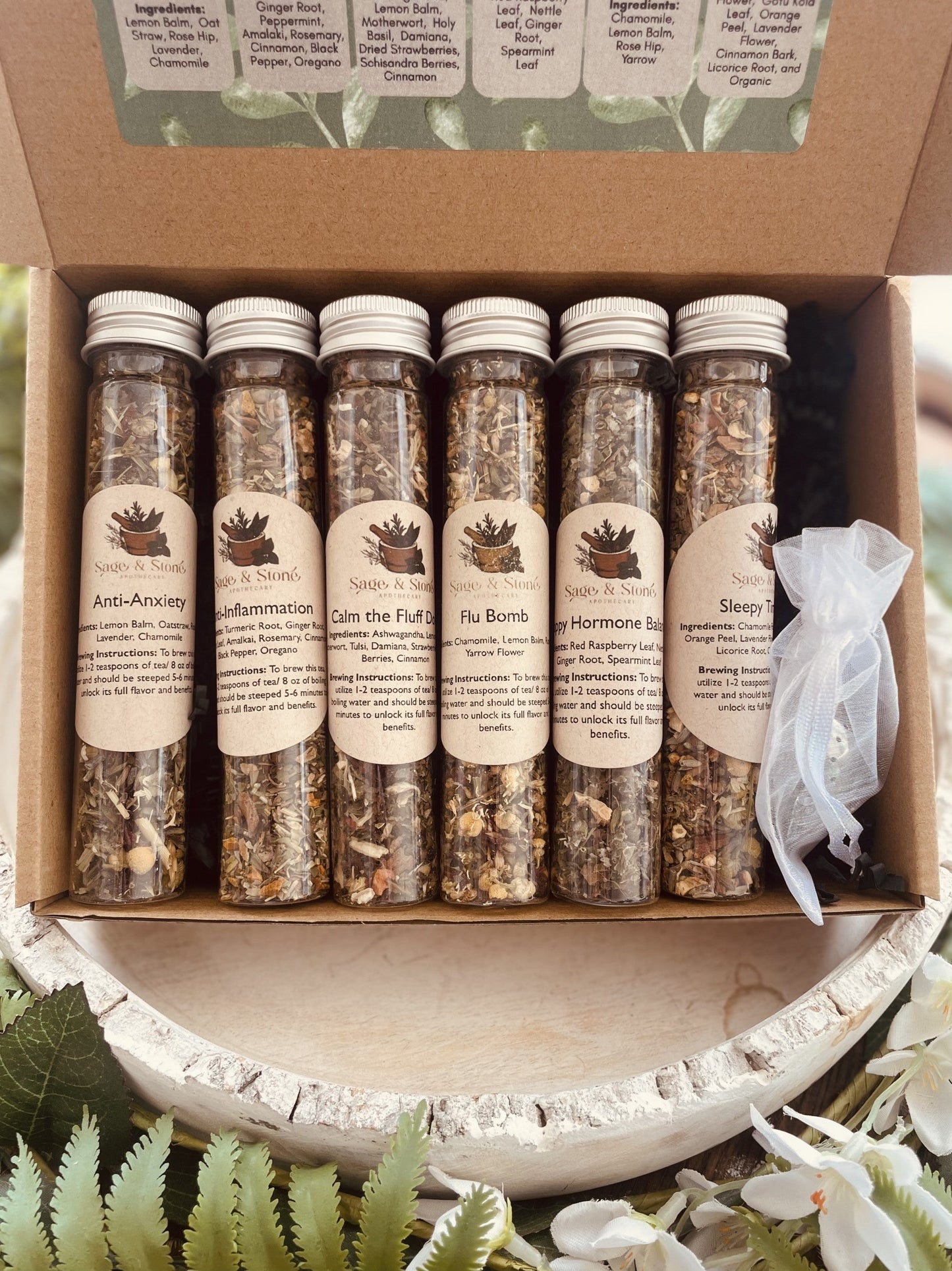 CHOOSE you Loose Leaf Tea Sampler Set - Tea Samplers: FRUITY, MAGICAL, or HEALTH & WELLNESS - Herbal, Organic - 6 tea blends & tea infuser