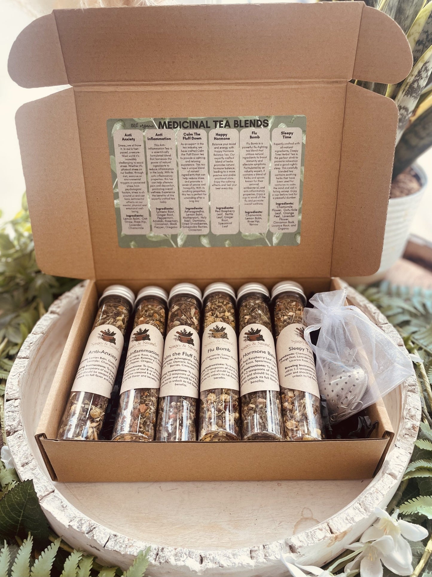 CHOOSE you Loose Leaf Tea Sampler Set - Tea Samplers: FRUITY, MAGICAL, or HEALTH & WELLNESS - Herbal, Organic - 6 tea blends & tea infuser
