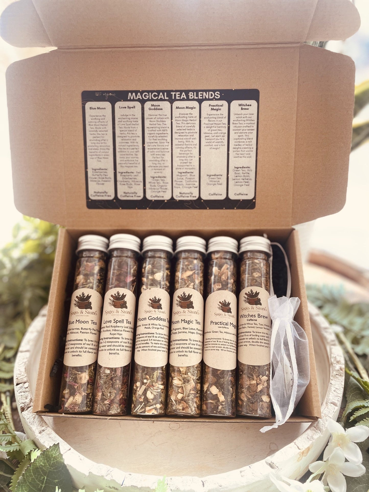 CHOOSE you Loose Leaf Tea Sampler Set - Tea Samplers: FRUITY, MAGICAL, or HEALTH & WELLNESS - Herbal, Organic - 6 tea blends & tea infuser