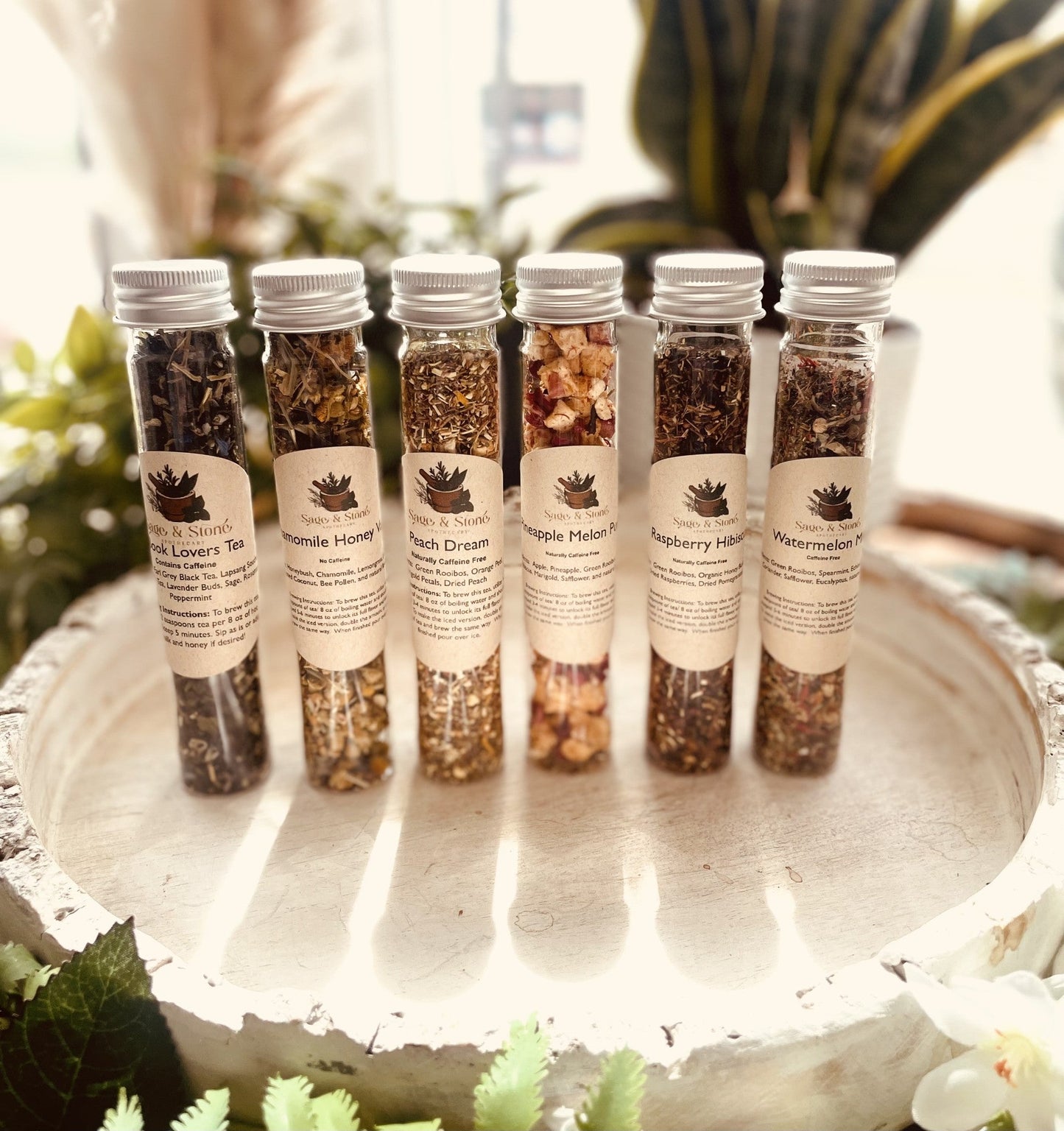 CHOOSE you Loose Leaf Tea Sampler Set - Tea Samplers: FRUITY, MAGICAL, or HEALTH & WELLNESS - Herbal, Organic - 6 tea blends & tea infuser
